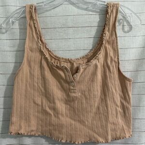 Tan Eyelet Tank Top